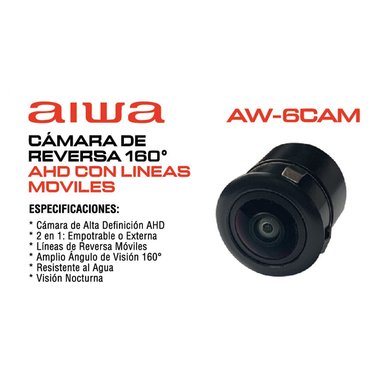 CÁMARA DE REVERSA 160° AIWA AHD CON LÍNEAS MÓVILES AW-6CAM - 2