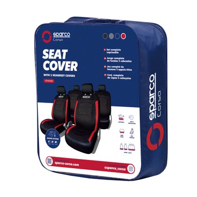 SET DE FUNDAS CUBRE ASIENTO SPARCO NEGRO ROJO SPS406RD_CB - 3