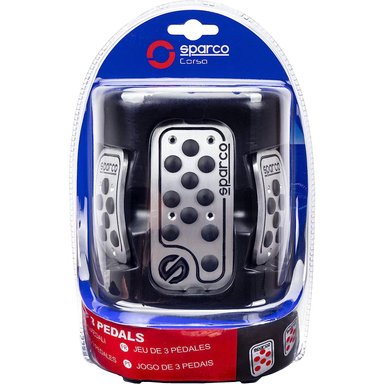 SET DE PEDALES DE ALUMINIO SPARCO CON GOMA NEGRO SPC0406BK
