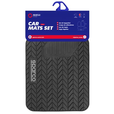 PISO DE GOMA PARA AUTO SPARCO 3 PIEZAS NEGRO SPF501BK - 2