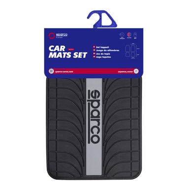 PISO DE GOMA PARA AUTO SPARCO 4 PIEZAS NEGRO GRIS SPC1913GR - 3