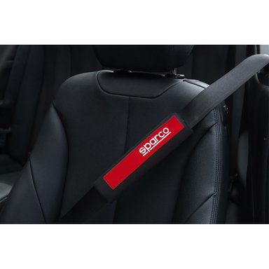 SET DE ALMOHADILLAS DE CINTURÓN DE SEGURIDAD SPARCO NEGRO ROJO SPC1203 - 4