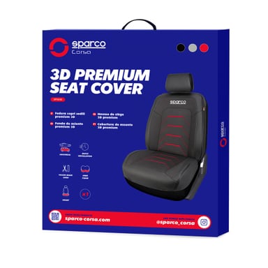FUNDA CUBRE ASIENTO 3D PARA AUTO SPARCO INDIVIDUAL SPS434BK - 3