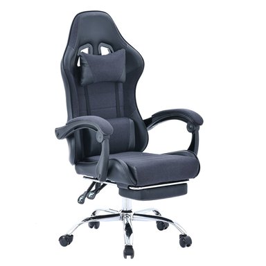 SILLA NEGRO GAMER ERGONÓMICA OFICINA CON RUEDAS GC-2221T - 1