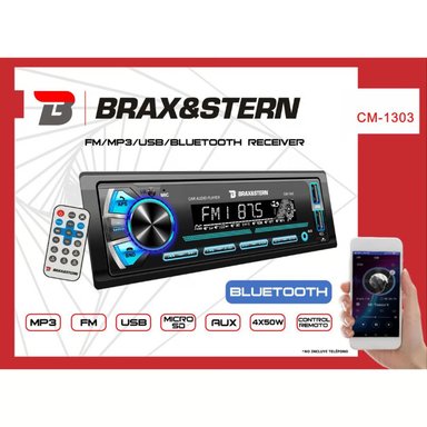 AUTORADIO CM-1303 BLUETOOTH AUX DESMONTABLE USBX2 7 COLORES BRAXYSTERN - 2