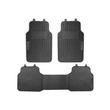SET DE ALFOMBRAS PARA AUTO 3 PIEZAS NEGRO-GRIS SPF500GR