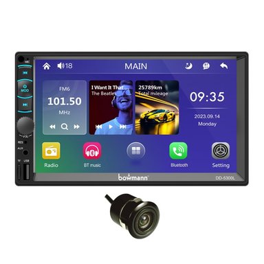 AUTORADIO BOWMANN CON MIRRORLINK ANDROID IOS 7' HD BT USB AUX + CÁMARA DE REVERSA