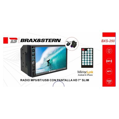 AUTORADIO BRAXYSTERN MIRRORLINK ANDROID IPHONE BT USB AUX 7 PULGADAS HD BXS-250 - 3