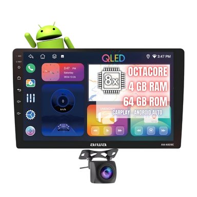 AUTORADIO ANDROID AIWA OCTACORE CON ANDROID AUTO Y CARPLAY 4GB RAM + 64GB GPSWIFI AW-A928C