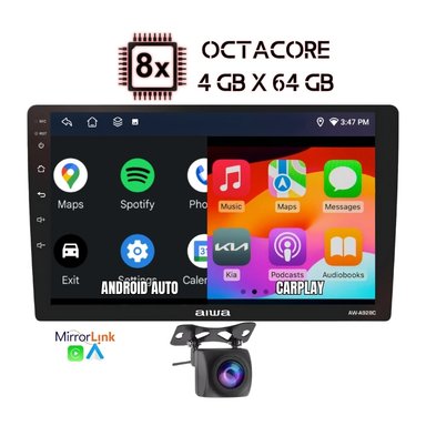 AUTORADIO ANDROID AIWA OCTACORE CON ANDROID AUTO Y CARPLAY 4GB RAM + 64GB GPSWIFI AW-A928C - 2