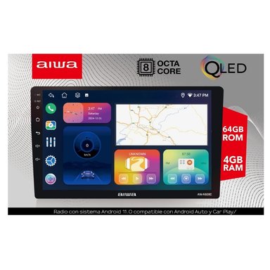 AUTORADIO ANDROID AIWA OCTACORE CON ANDROID AUTO Y CARPLAY 4GB RAM + 64GB GPSWIFI AW-A928C - 5