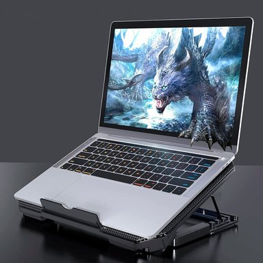 BASE COOLER PARA LAPTOP NEGRO 2 VENTILADORES USB LED XTRIKE ME FN-818 - 2