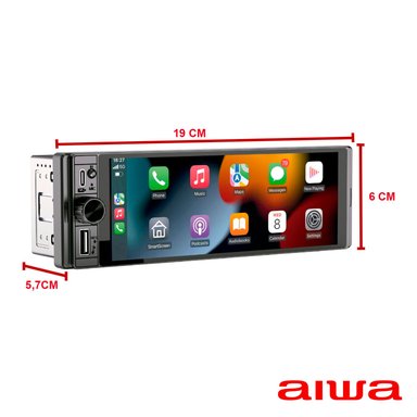 AUTORADIO 1 DIN 6.28'' HD TÁCTIL CON MIRRORLINK ANDROID IPHONE BT USB FM AIWA AW-W470C - 4