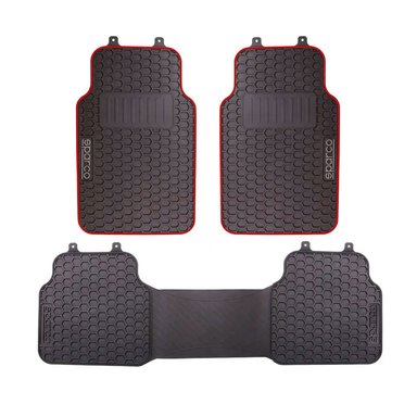 SET TAPETES PARA AUTO SPARCO PVC ANTIDESLIZANTE 3 PIEZAS SPC500RD - 1