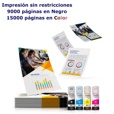 IMPRESORA MULTIFUNCIONAL EPSON ECOTANK L3250 WIFI + 4 TINTAS T544 BKCMY - 2