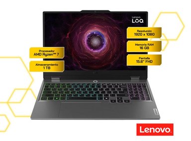 LAPTOP LENOVO LOQ 15ARP9 RYZEN 7 RTX 4060 16GB RAM 1TB SSD 15.6" FHD 144HZ