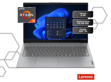 LAPTOP LENOVO V15 G4 AMD RYZEN 3 8GB RAM 512GB SSD 15.6' FHD WINDOWS 11 HOME