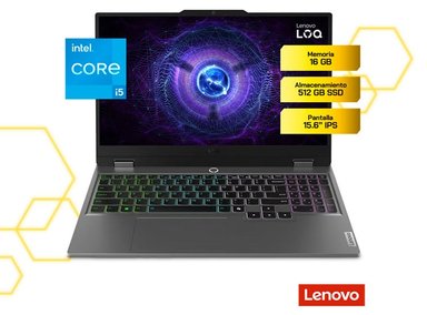 LAPTOP LENOVO LOQ 15IAX9 15.6' FHD 144HZ INTEL CORE I5 RTX3050 16GB 512GB SSD