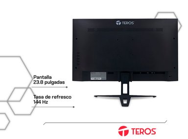 MONITOR PLANO GAMING TEROS TE-2417S 23.8” FHD IPS 144HZ 1MS HDMI DP - 3