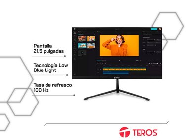 MONITOR TEROS TE-2128S PLANO 21.5” FULL HD HDMI VGA - 2