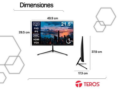 MONITOR TEROS TE-2128S PLANO 21.5” FULL HD HDMI VGA - 7