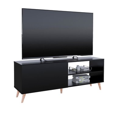 MESA DE TV MOVENDA MUEBLES HARMONIA 65' 1 PUERTA MOVENDA NEGRO