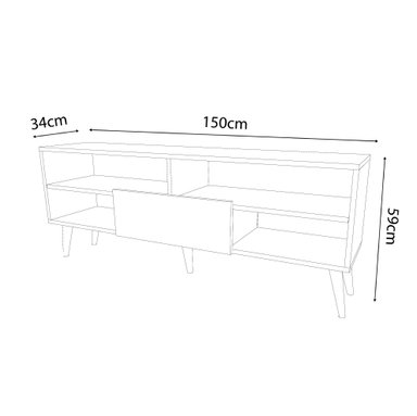 MESA DE TV MOVENDA MUEBLES SAO LEOPOLDO 65' 1 PUERTA MOVENDA NEGRO - 5