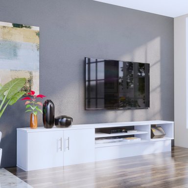 MESA DE TV TUPANDI 65' 2 PUERTAS MOVENDA BLANCO - 2