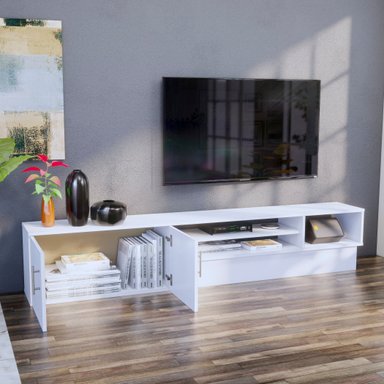 MESA DE TV TUPANDI 65' 2 PUERTAS MOVENDA BLANCO - 3