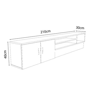 MESA DE TV TUPANDI 65' 2 PUERTAS MOVENDA BLANCO - 5