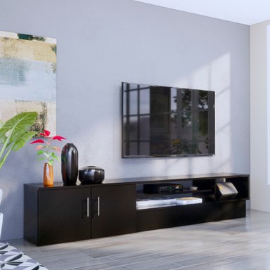 MESA DE TV MOVENDA MUEBLES TUPANDÍ TUPANDI 65' 2 PUERTAS MOVENDA NEGRO - 2