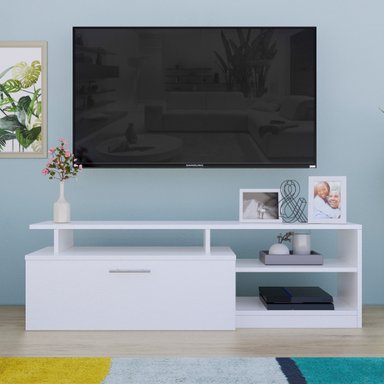 MESA DE TV MOVENDA MUEBLES CANOAS 55' 1 PUERTA MOVENDA BLANCO - 3
