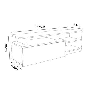 MESA DE TV MOVENDA MUEBLES CANOAS 55' 1 PUERTA MOVENDA BLANCO - 5