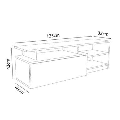 MESA DE TV MOVENDA MUEBLES CANOAS 55' 1 PUERTA MOVENDA NEGRO - 5