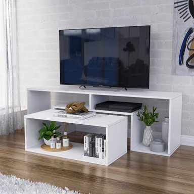 MESA DE TV MOVENDA MUEBLES GUAIBA EXTENSIBLE 65' MOVENDA BLANCO - 2