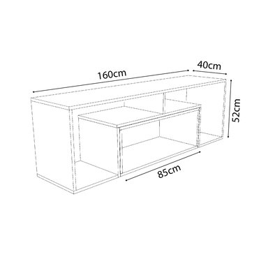 MESA DE TV MOVENDA MUEBLES GUAIBA EXTENSIBLE 65' MOVENDA BLANCO - 4