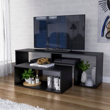 MESA DE TV MOVENDA MUEBLES GUAIBA EXTENSIBLE 65' MOVENDA NEGRO - 2