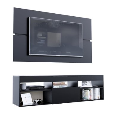 CENTRO DE ENTRETENIMIENTO MOVENDA MUEBLES SAO SEBASTIAO 65' MOVENDA NEGRO