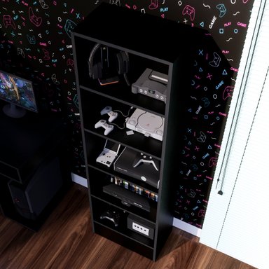 ESTANTE GAMER NR 01 177X52CM NEGRO - 3