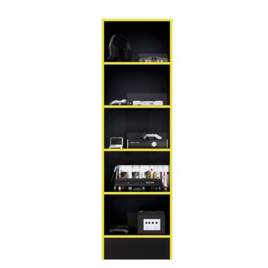 ESTANTE GAMER NR 01 177X52CM NEGRO/ AMARILLO - 1