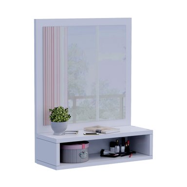 TOCADOR EMPOTRABLE AMBAR CON ESPEJO MOVENDA BLANCO