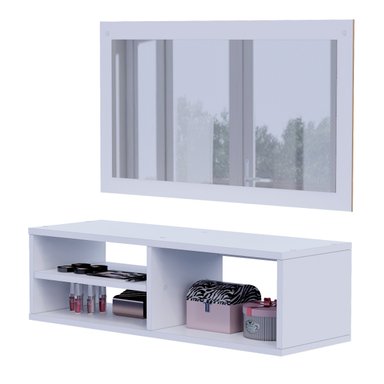 TOCADOR MOVENDA MUEBLES JADE EMPOTRABLE CON ESPEJO BLANCO