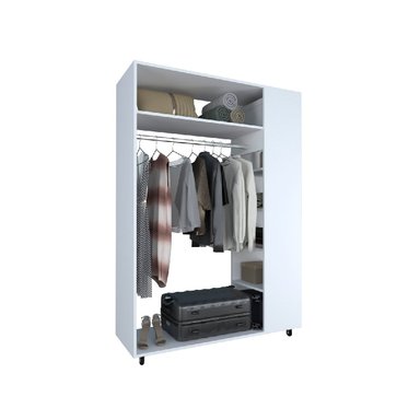 ROPERO MOVENDA MUEBLES MORELIA 5 REPISAS RUEDAS BLANCO