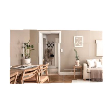 ESPEJO MOVENDA MUEBLES LEDA RECTANGULAR BLANCO DECORATIVO 3D 137X78CM MOVENDA