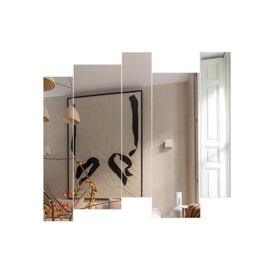 SET ESPEJOS DECORATIVOS MOVENDA MUEBLES HATI IRREGULAR BLANCO MOVENDA X5