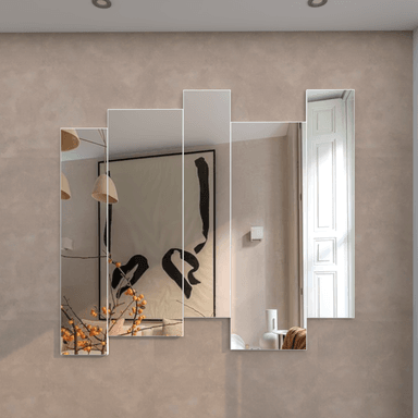 SET ESPEJOS DECORATIVOS MOVENDA MUEBLES HATI IRREGULAR BLANCO MOVENDA X5 - 2