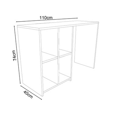 ESCRITORIO MOVENDA MUEBLES BIANCA 110 CM X 40 CM BLANCO - 3