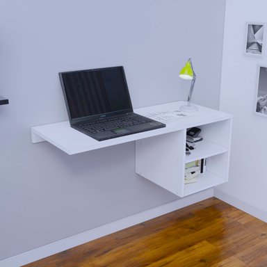 ESCRITORIO MOVENDA MUEBLES LUIZA 100 CM X 42 CM BLANCO EMPOTRABLE - 3
