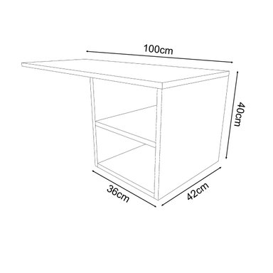 ESCRITORIO MOVENDA MUEBLES LUIZA 100 CM X 42 CM BLANCO EMPOTRABLE - 5
