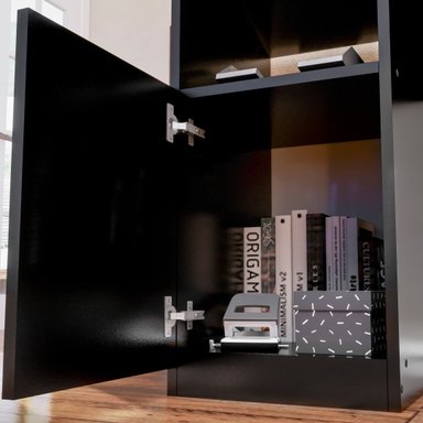 ESCRITORIO MOVENDA MUEBLES SIMONE 120 CM X 45 CM NEGRO 1 PUERTA - 3